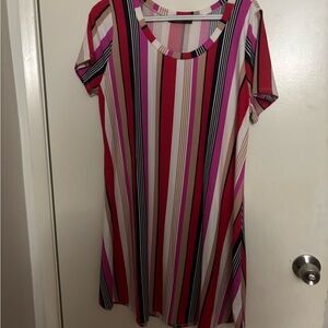 Colorful Striped Mini Dress